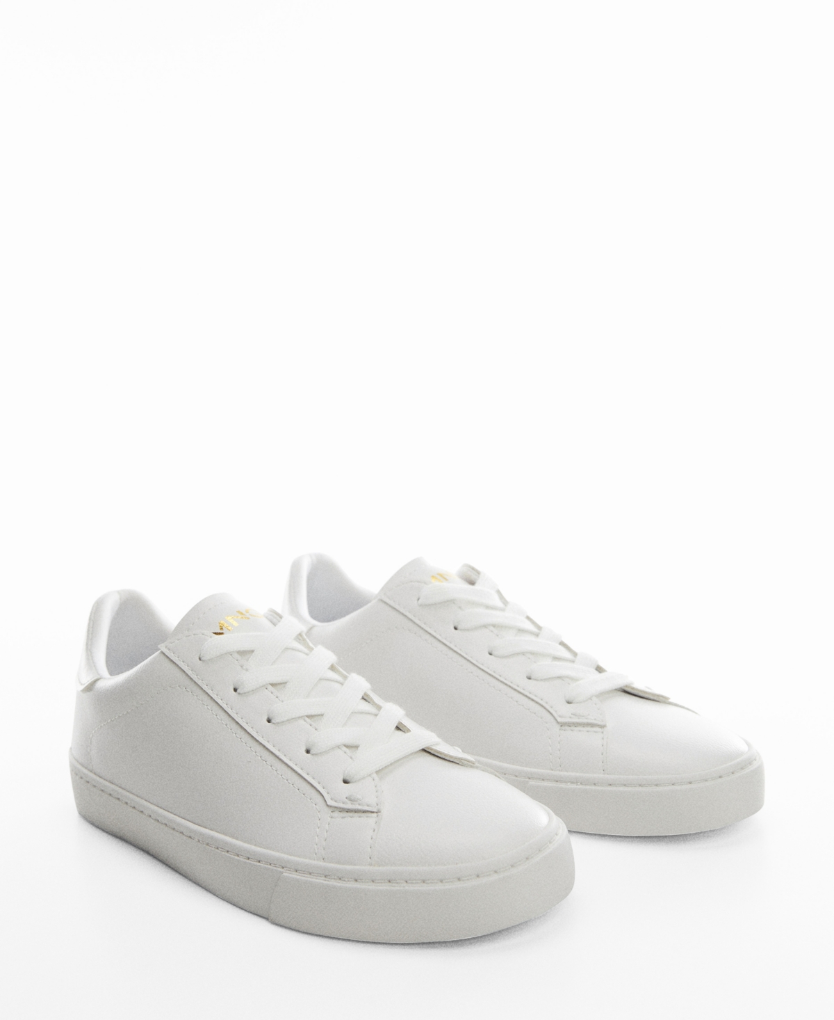 Shop Mango Women's Lace-up Sneakers In White