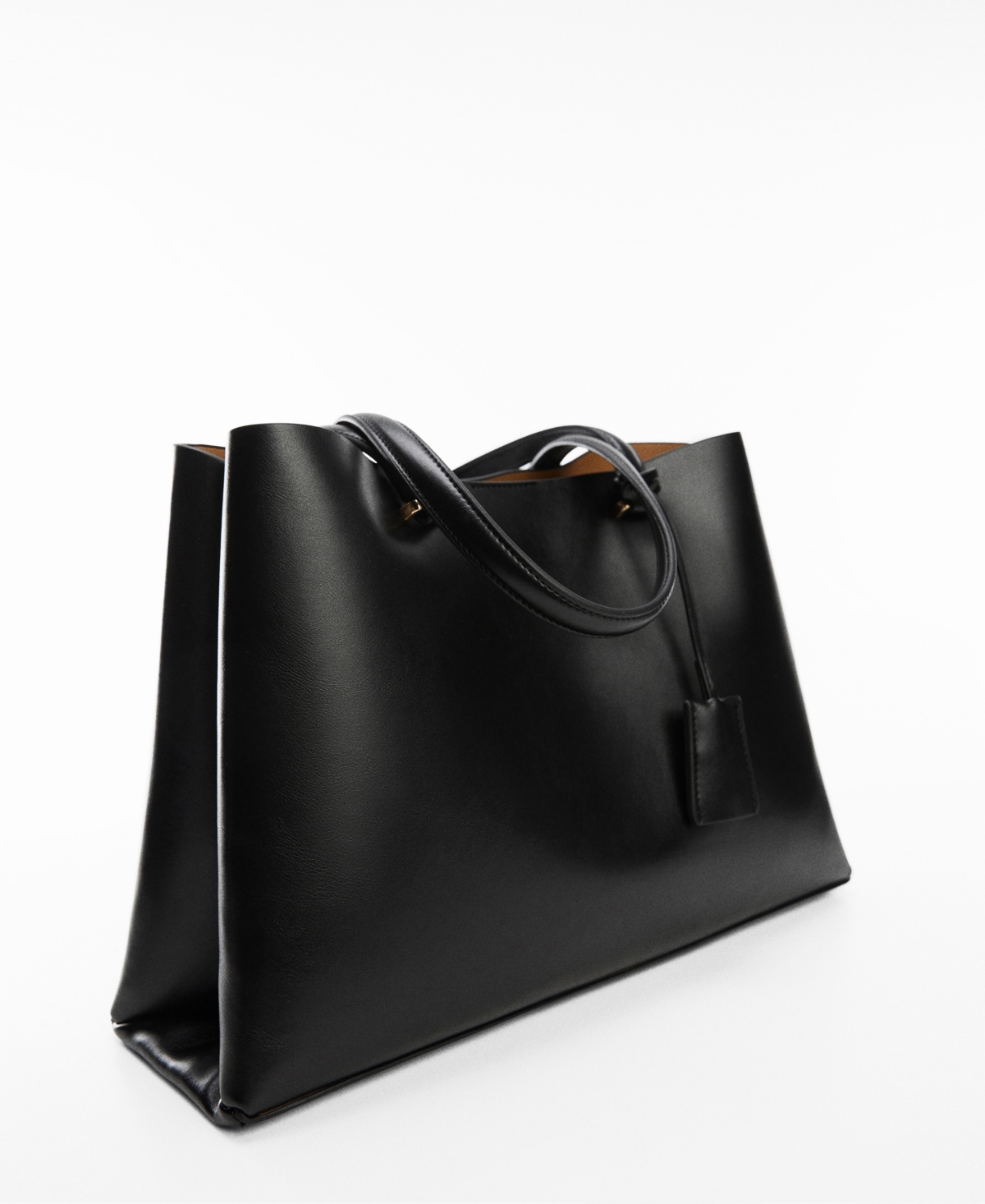 Mango Double Compartment Shopper Bag Black In Black