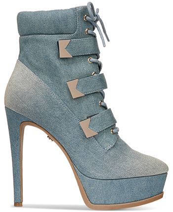 Thalia Sodi Women s Sasha Lace Up Platform Dress Booties Macy s