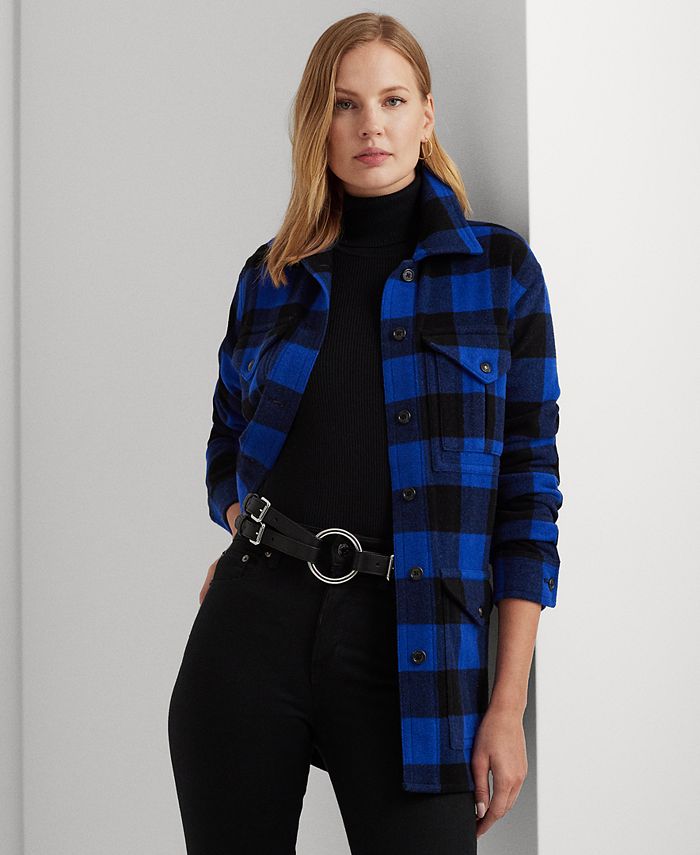 Lauren Ralph Lauren Women's Buffalo Check Twill Shirt Jacket - Macy's