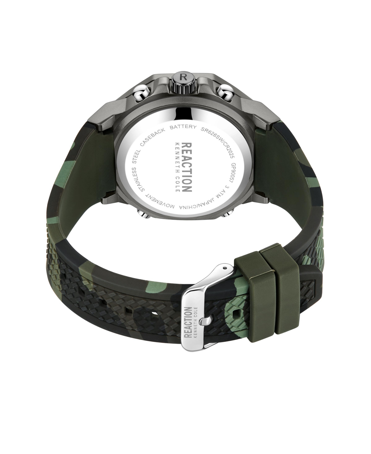 Shop Kenneth Cole Reaction Men's Analog Digital Green Silicone Watch 46mm