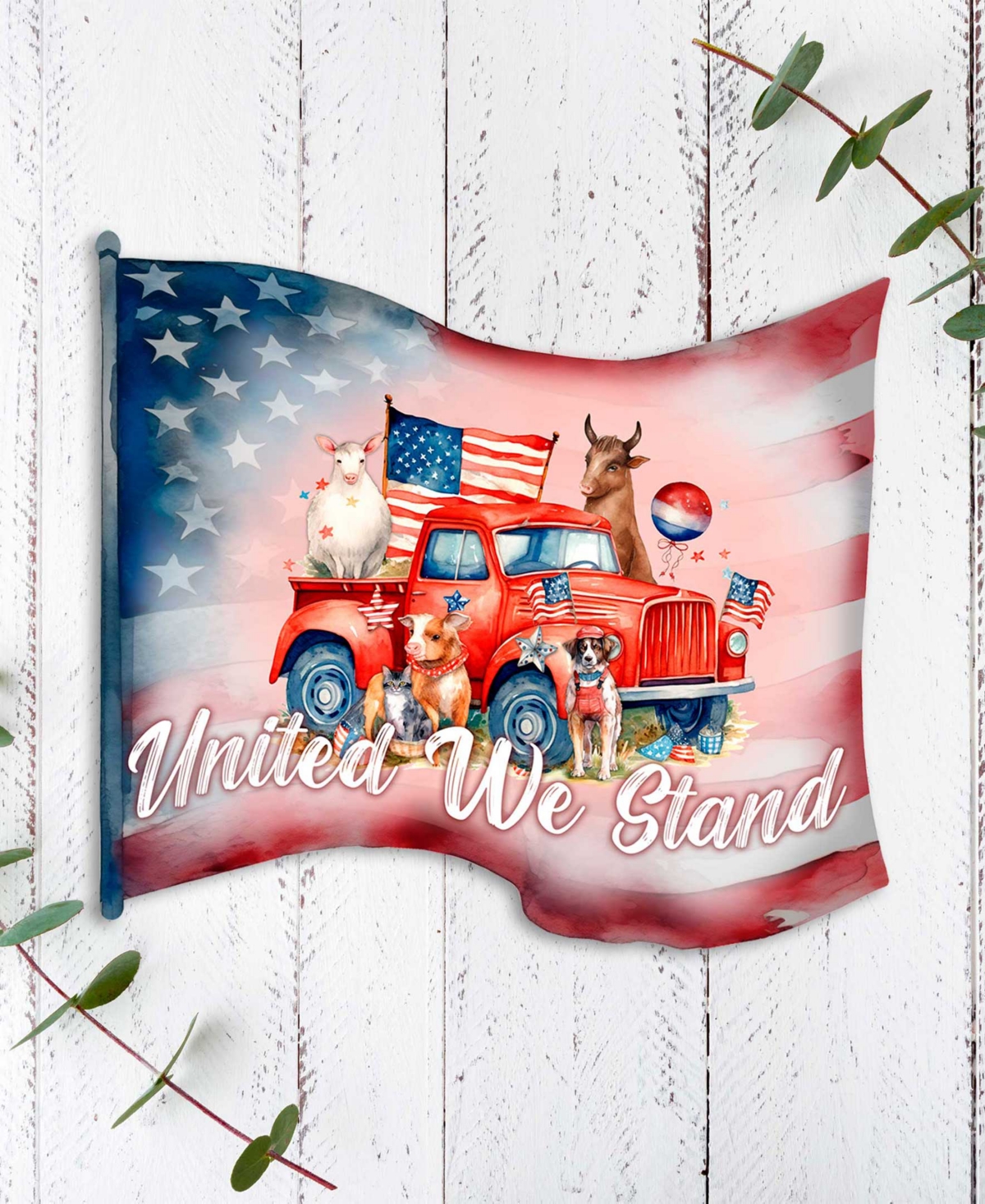 Holiday Door Decor Wooden Welcome Sign United We Stand G. DeBrekht - Multi Color