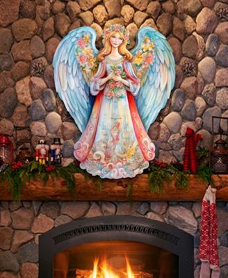 Floral Angel Christmas Wooden Door Decor Wall Decor G. DeBrekht