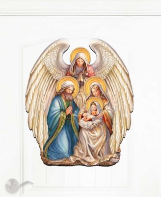Nativity with Angel Christmas Wooden Door Decor Wall Decor G. DeBrekht