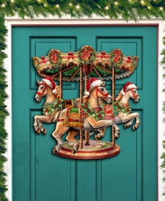 Christmas Carousel Christmas Wooden Wall Decor Door Decor G. DeBrekht