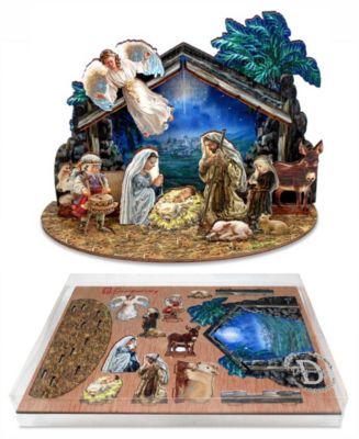 Nativity with Angel Village 12" Christmas Nativity Mantel Decor G. DeBrekht