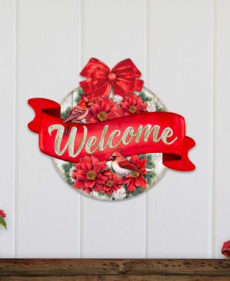Christmas Wreath Christmas Wooden Door Decor Welcome Sign G. DeBrekht
