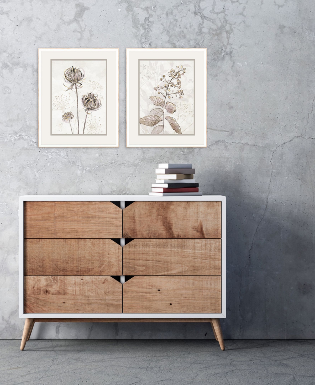 Shop Paragon Picture Gallery Dried Florals I Framed Art, Set Of 2 In Metallic