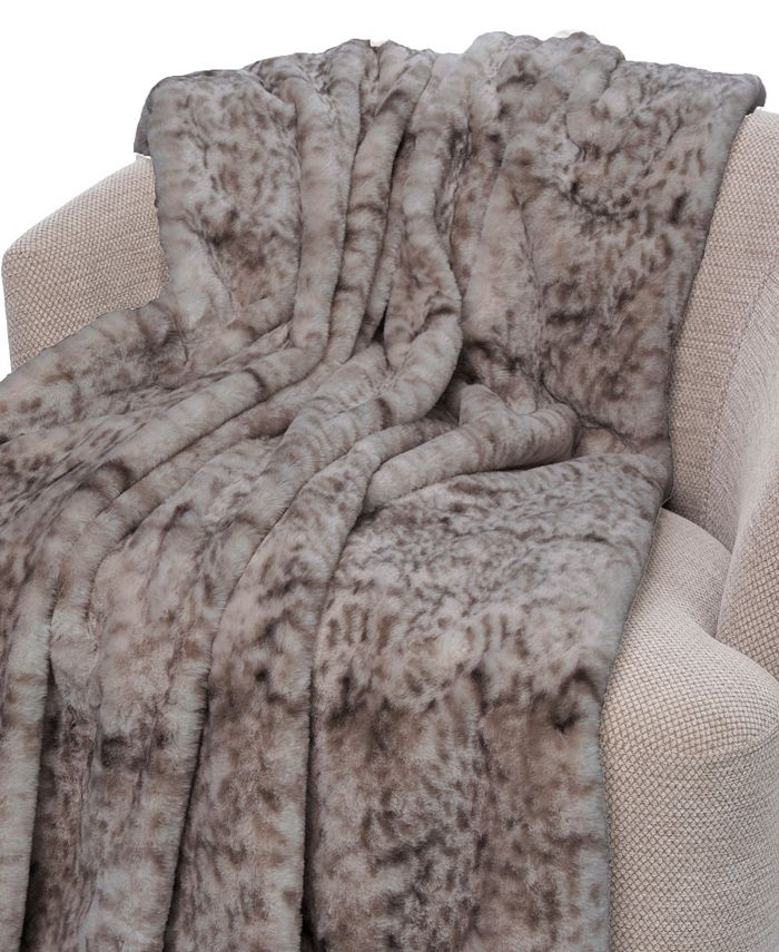 Tommy Bahama Novelty Throw Collection, Oversized Snow Tipped Faux Fur