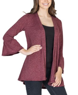 Women's Three Quarter Bell Sleeve Open Cardigan Jacket