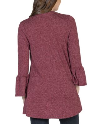 Women's Three Quarter Bell Sleeve Open Cardigan Jacket