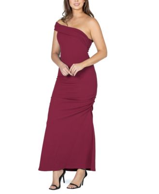 Women's Party One Shoulder Rouched Maxi Dress