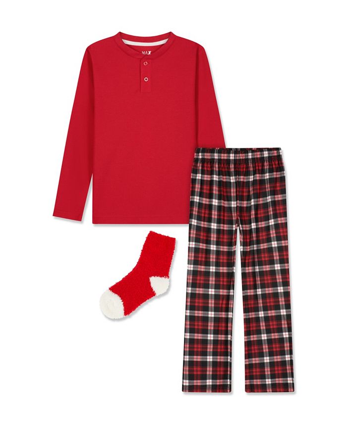 Max & Olivia Big Girls 2 Pack Pajama Set with Socks, 3 Pieces - Macy's