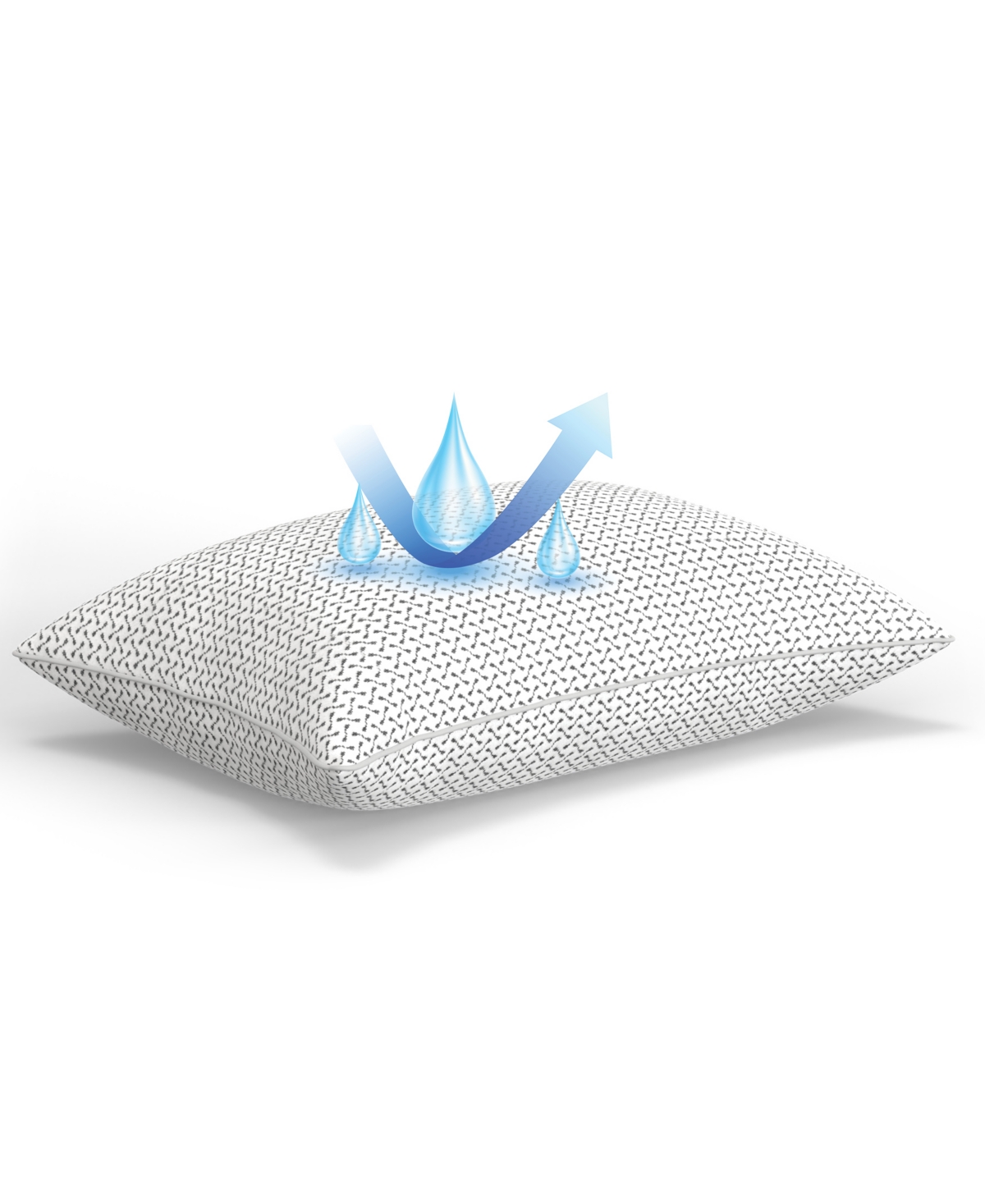ProSleep Gel-Infused Memory Foam Cluster Pillow with Charcoal Infused Cover, - Gray