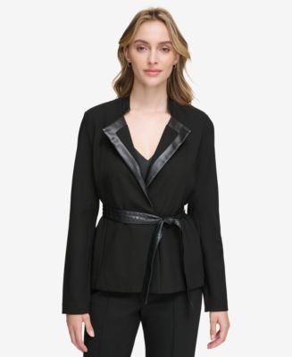 calvin klein toggled wrap front jacket