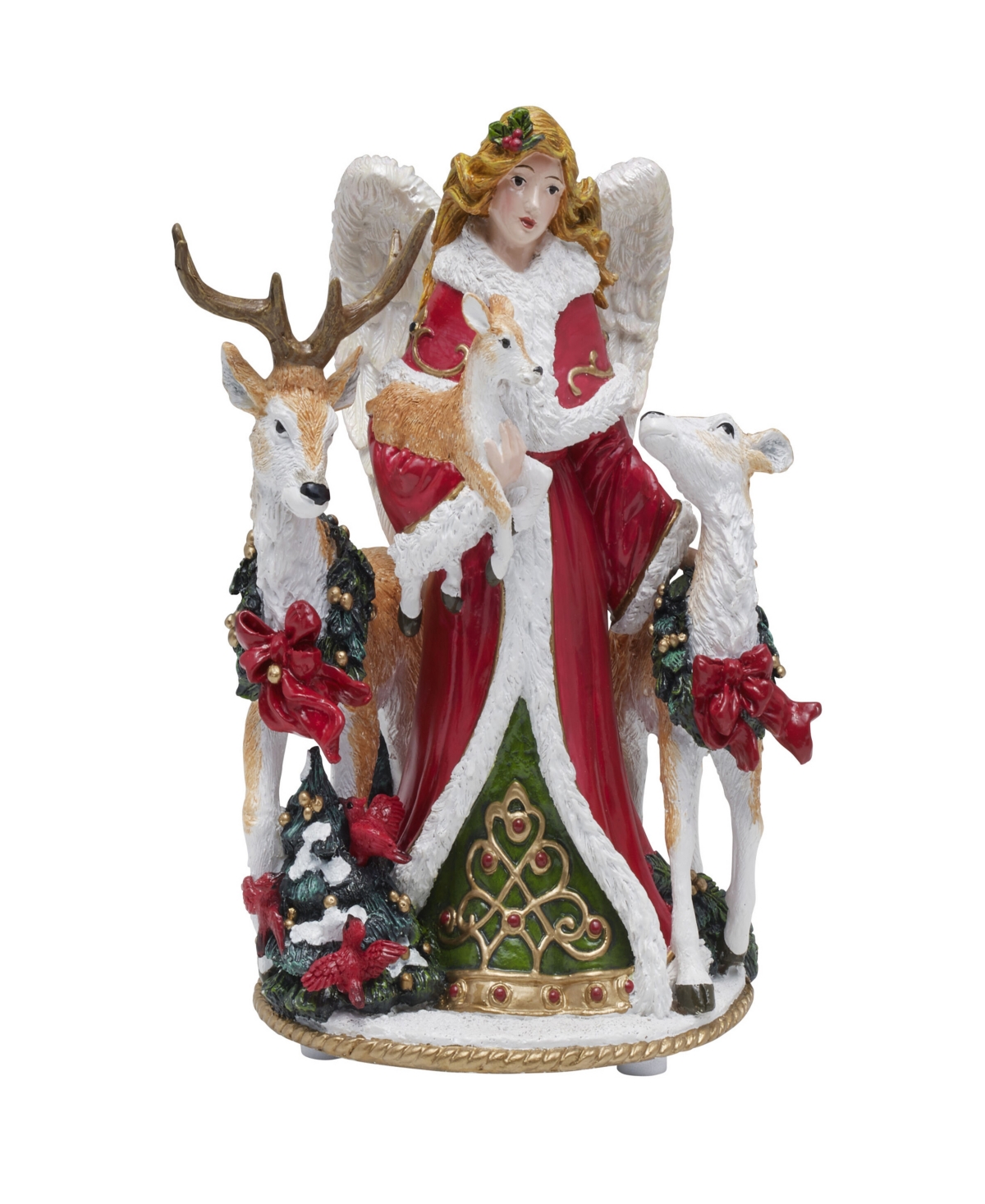 Fitz And Floyd Holiday Musical Angels Among Us Figurine , 7.5-in In Red