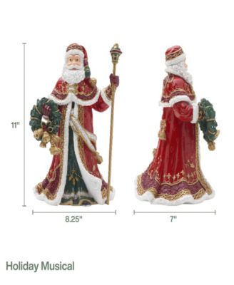 Noel Holiday Musical Santa Figurine, 11-inch
