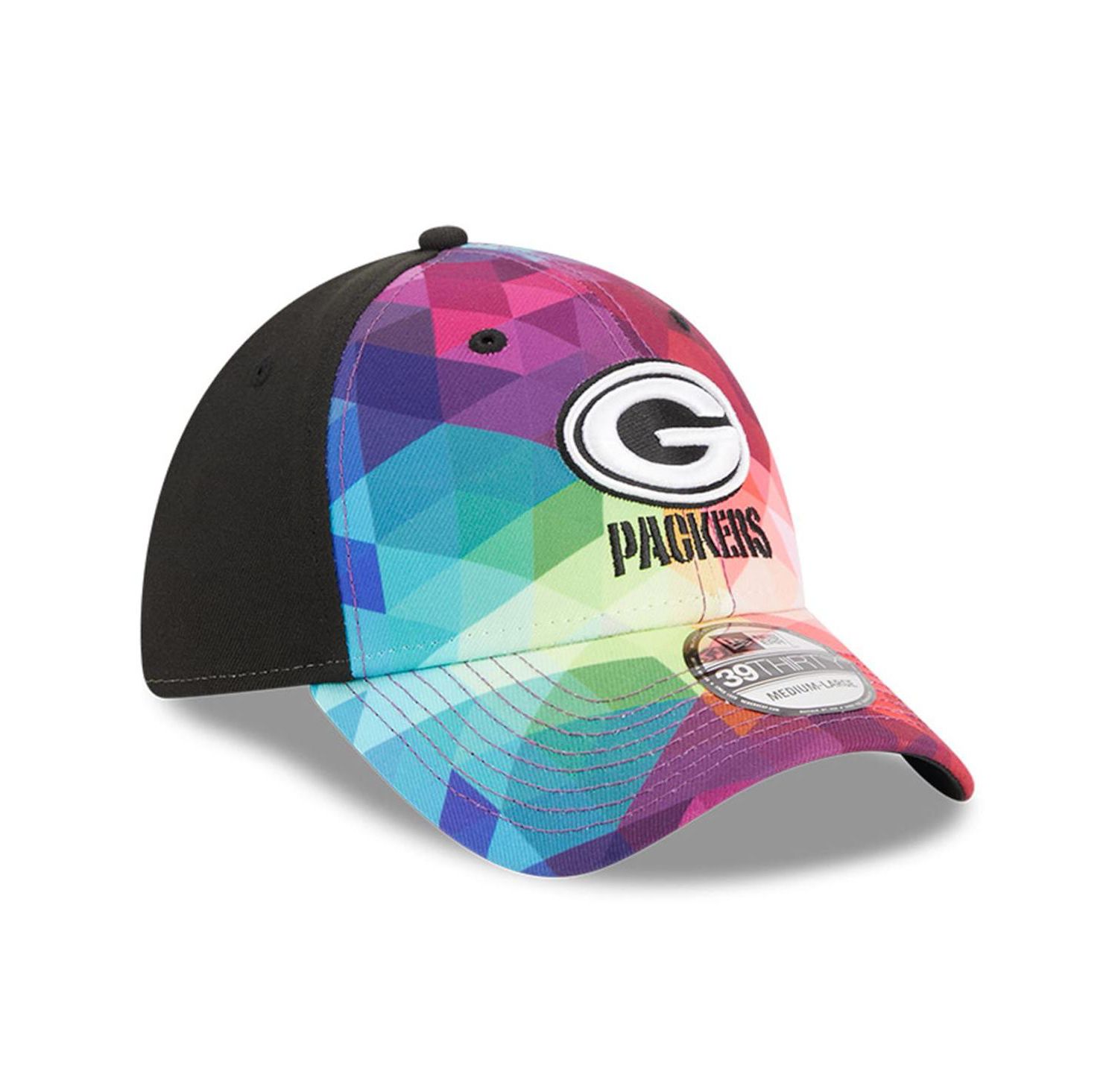 Men's and Women's Multicolor, Black Green Bay Packers 2023 NFL Crucial Catch 39THIRTY Flex Hat