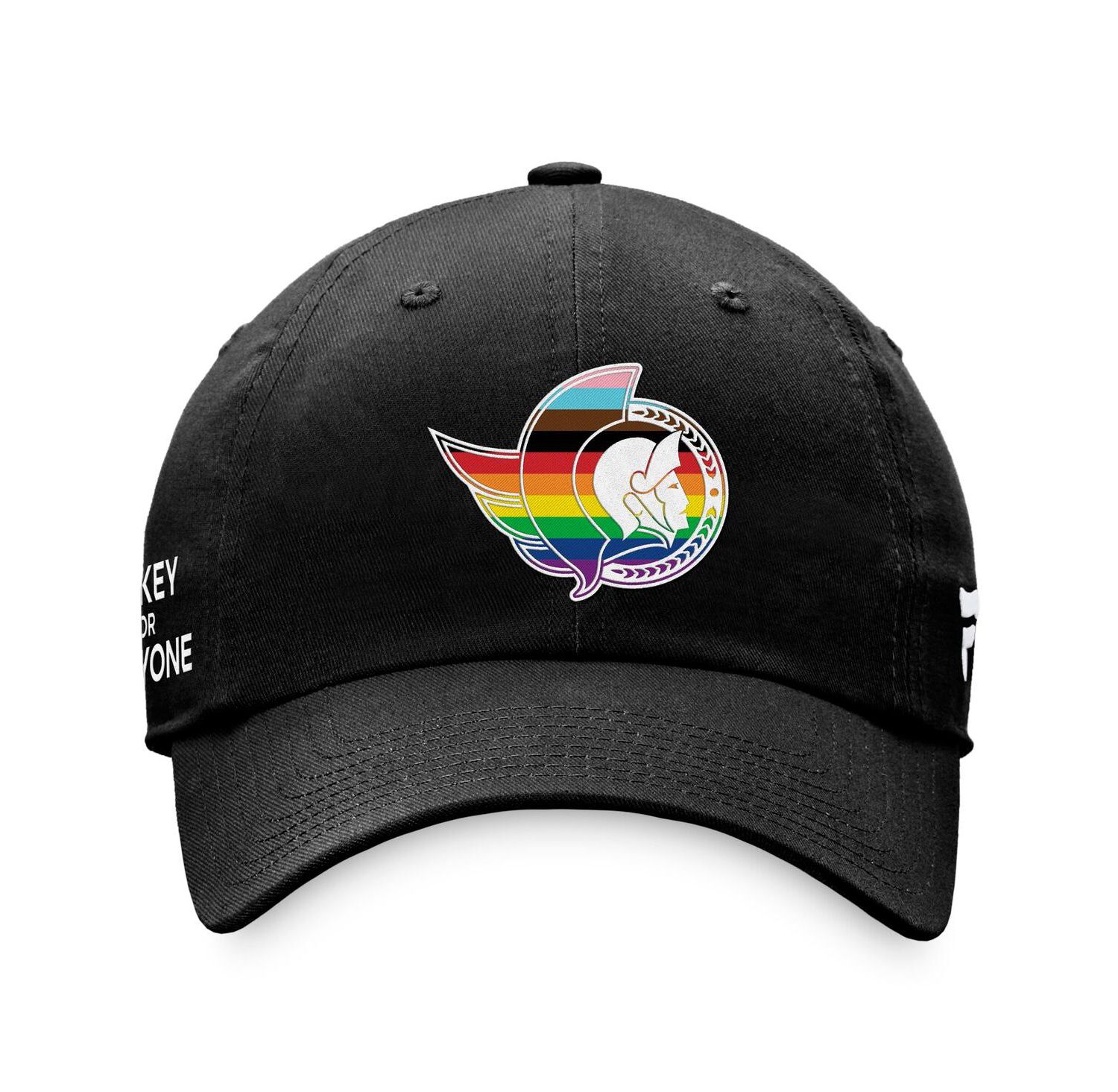 Men's Black Ottawa Senators Team Logo Pride Adjustable Hat