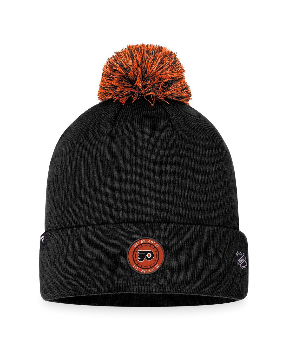 Fanatics Men's  Black Philadelphia Flyers 2023 Nhl Draft Cuffed Knit Hat With Pom In Black