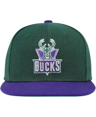 Big Boys and Girls Hunter Green, Purple Milwaukee Bucks Two-Tone Snapback Hat