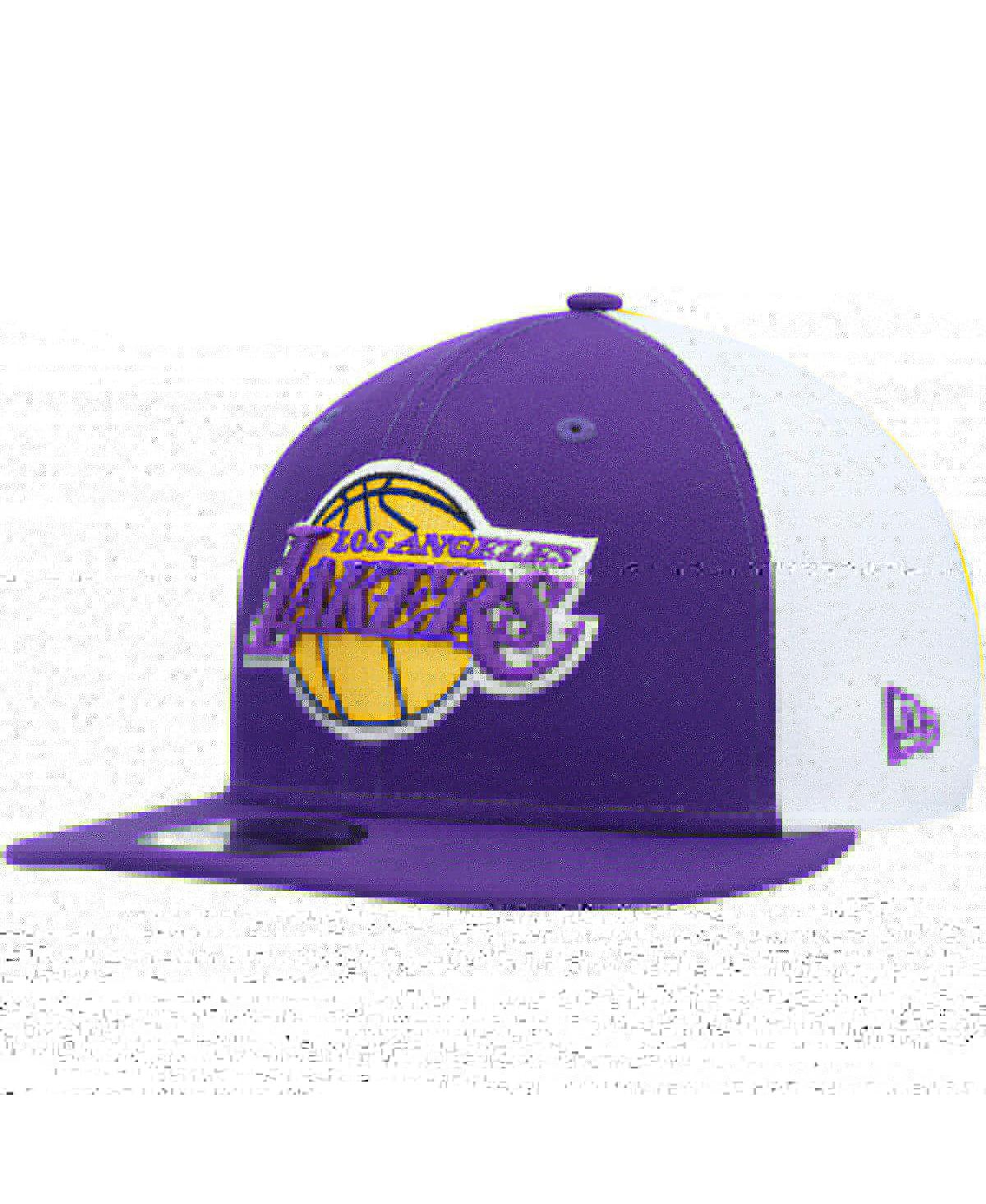 Shop New Era Men's  Purple Los Angeles Lakers Pop Panels 9fifty Snapback Hat