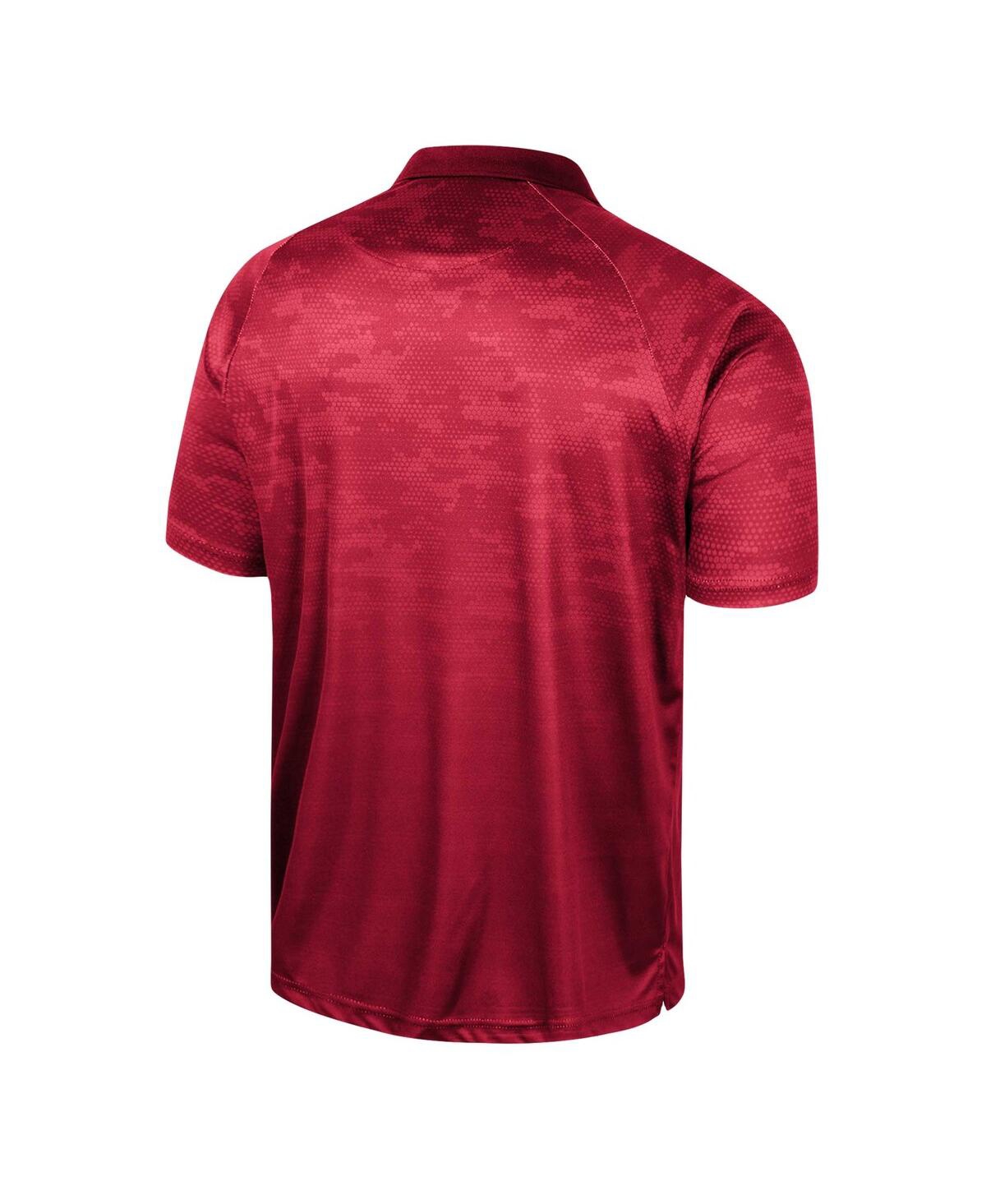 Shop Colosseum Men's  Crimson Washington State Cougars Honeycomb Raglan Polo Shirt