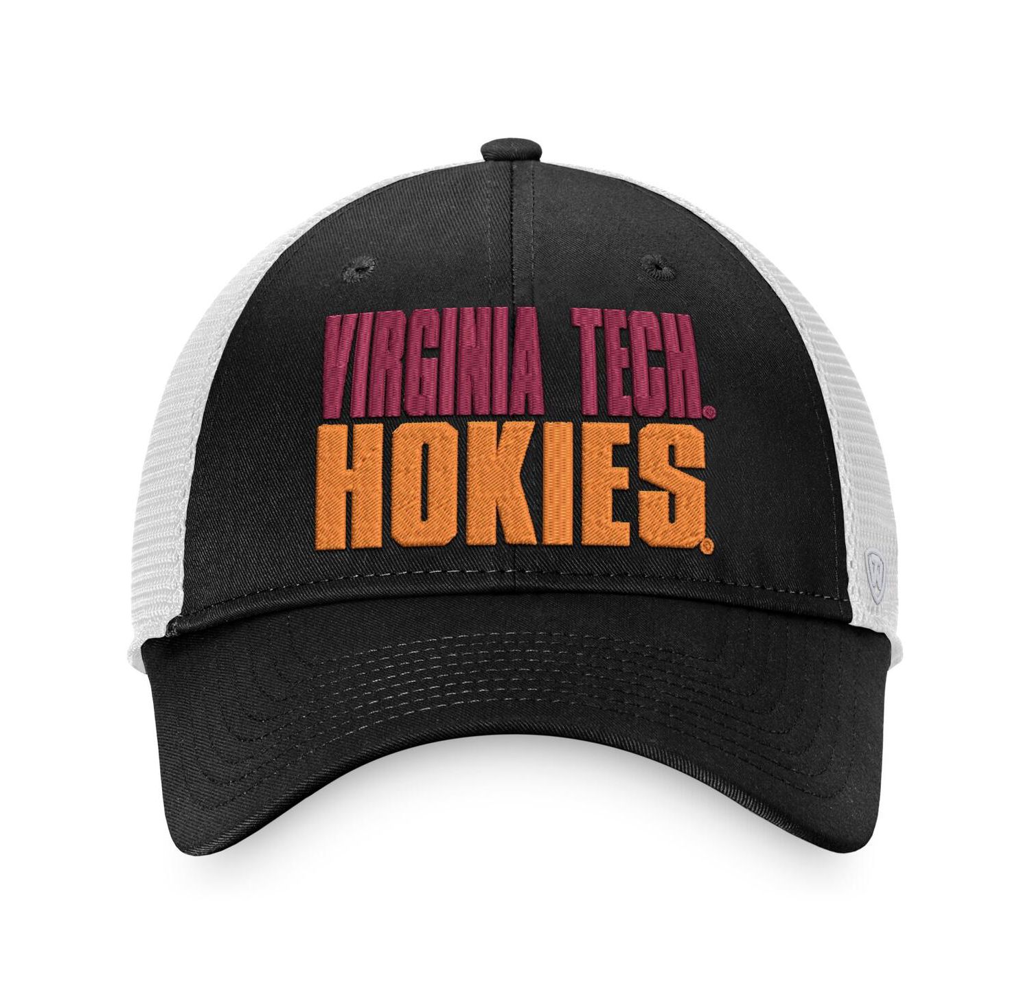 Men's Black, White Virginia Tech Hokies Stockpile Trucker Snapback Hat