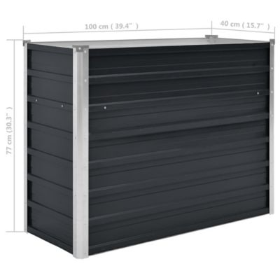 Galvanized Steel Garden Raised Bed 39.4 x 15.7 x 30.3 in