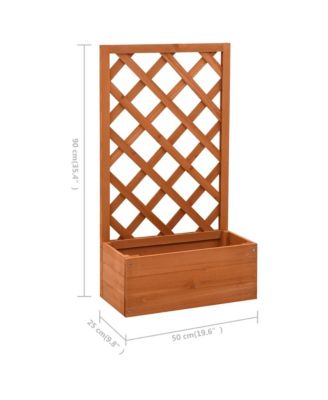 Garden Trellis Planter Orange 19.7"x9.8"x35.4" Solid Firwood