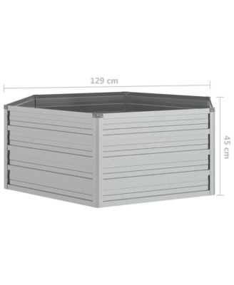 Garden Raised Bed 50.8"x17.7" Galvanized Steel Silver