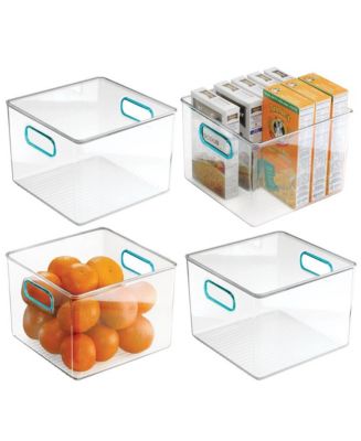 mDesign Plastic Kitchen Food Storage Organizer Bin, Handles, 4 Pack ...
