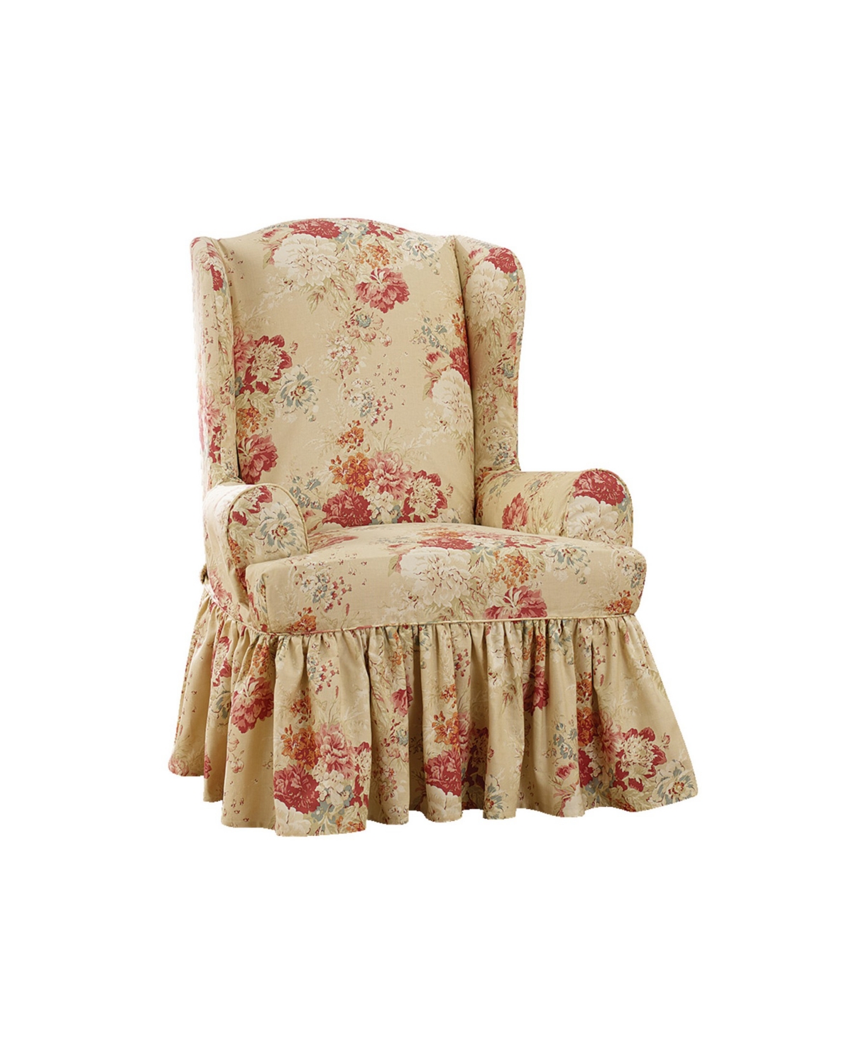 Waverly Ballad Bouquet Wing Chair Slipcover, 45" X 32" In Blush