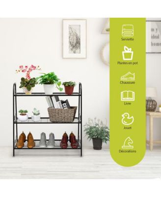 3-tier Metal Plant Stand Shelf Display Rack for Plants Shoes Flower Pot