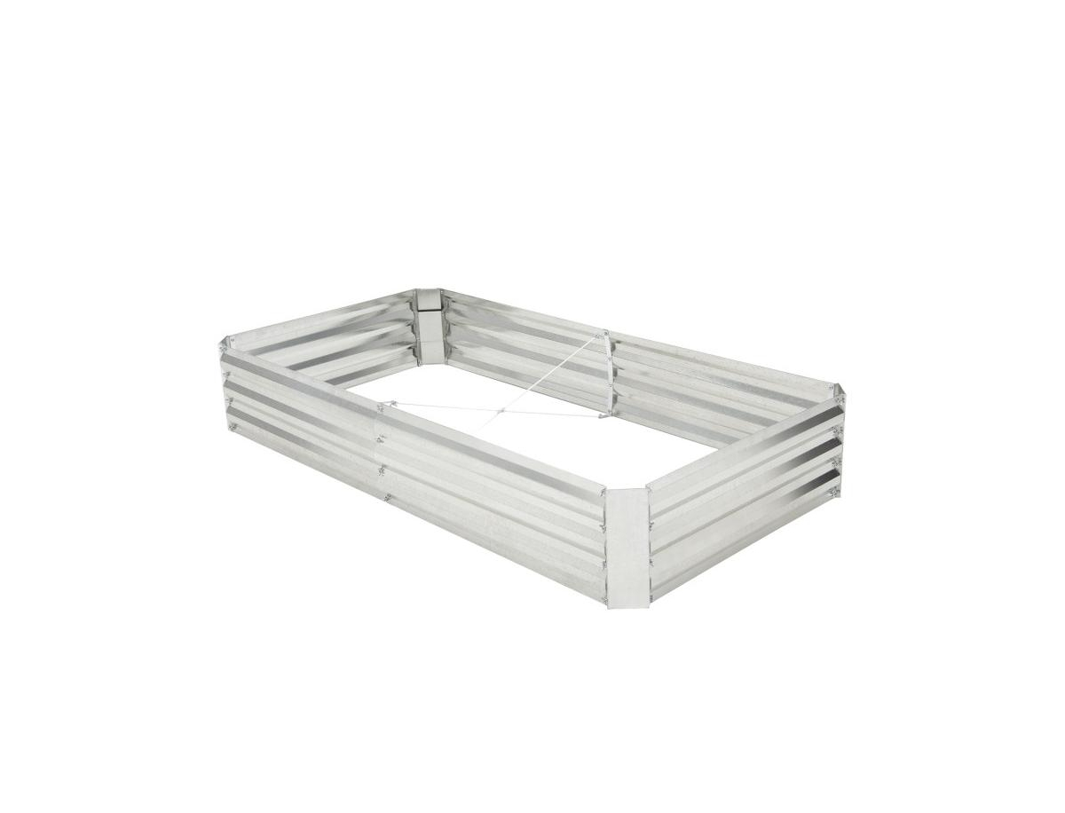Metal Galvanized Raised Garden Bed with Open-Ended Base - Silver