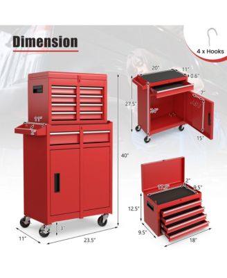 5-Drawer Rolling Tool Chest Cabinet Metal Tool Storage Box Lockable with Wheels