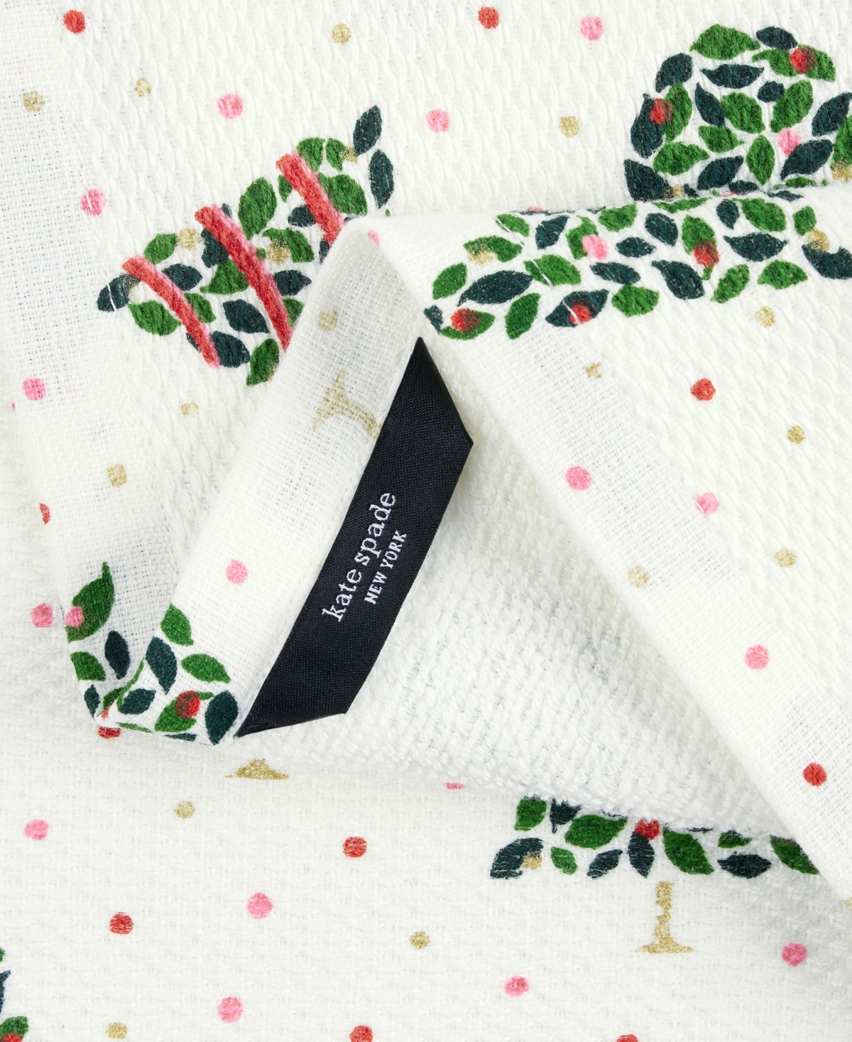 kate spade new york Holiday Confetti Acrobat Plaid Holiday Kitchen Towels 2-Pack Set, - Green