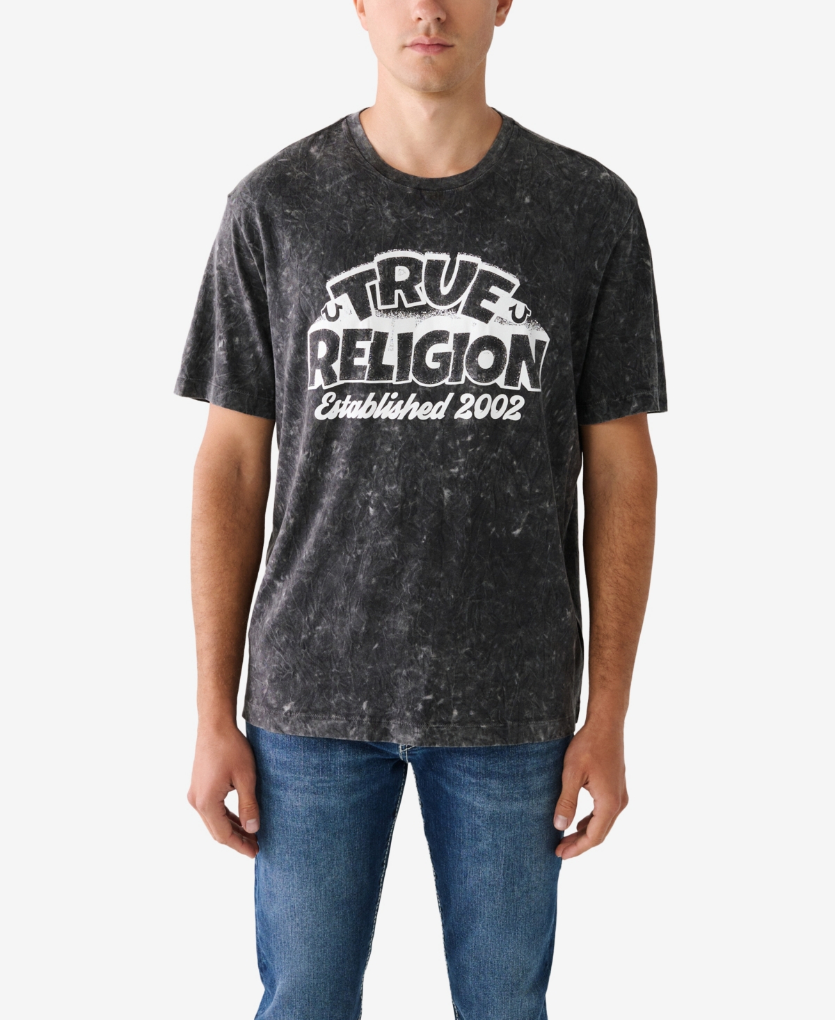 True Religion Men's Short Sleeve Relaxed Bubble T-shirt In Jet Black