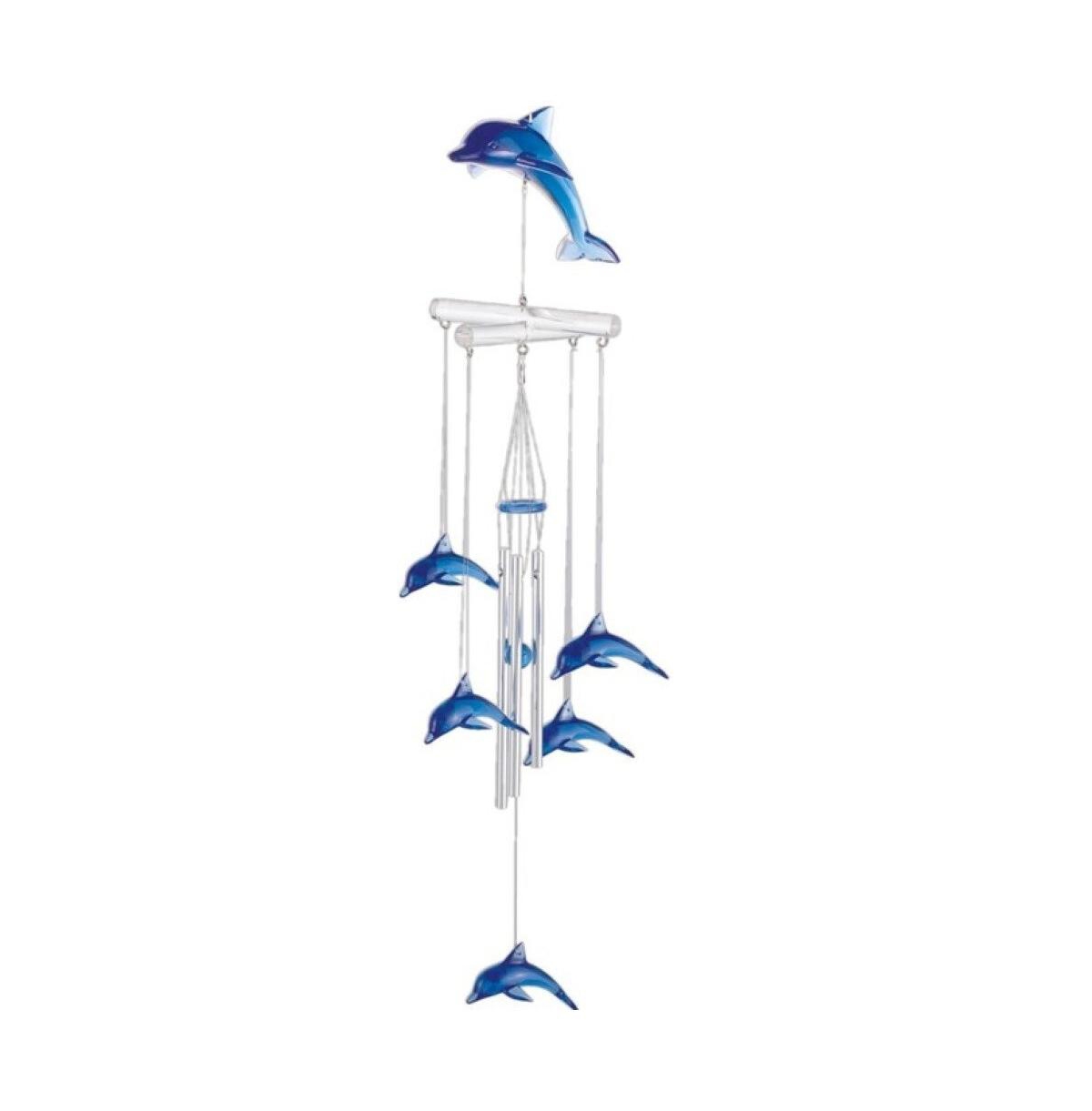 19" Long Dolphin Acrylic Wind Chime Marine Life - Blue