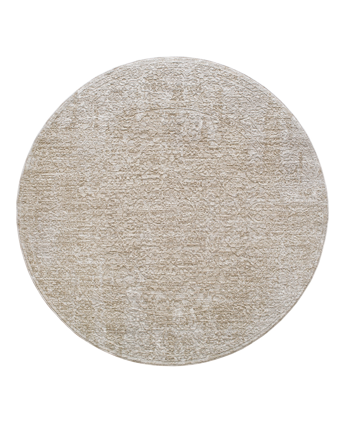 Surya Masterpiece High-Low Mpc-2322 7'10in x 7'10in Round Area Rug - Taupe