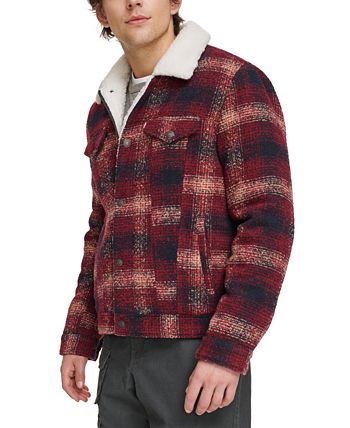 Levi's buffalo plaid flannel sherpa trucker jacket discount