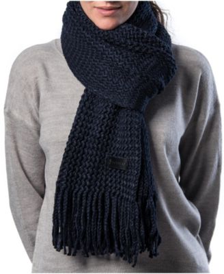 Women Wide Knit Ribbed Scarf
