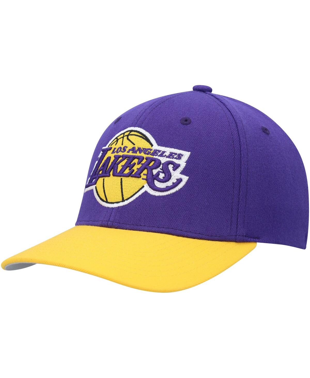 Shop Mitchell & Ness Men's  Purple, Gold Los Angeles Lakers Mvp Team Two-tone 2.0 Stretch-snapback Hat In Purple,gold