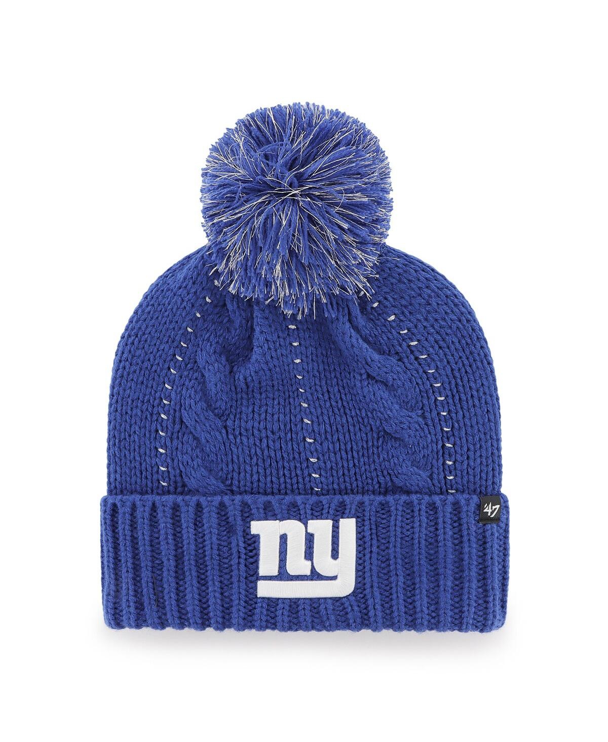 Women's '47 Brand Royal New York Giants Bauble Cuffed Knit Hat with Pom - Royal