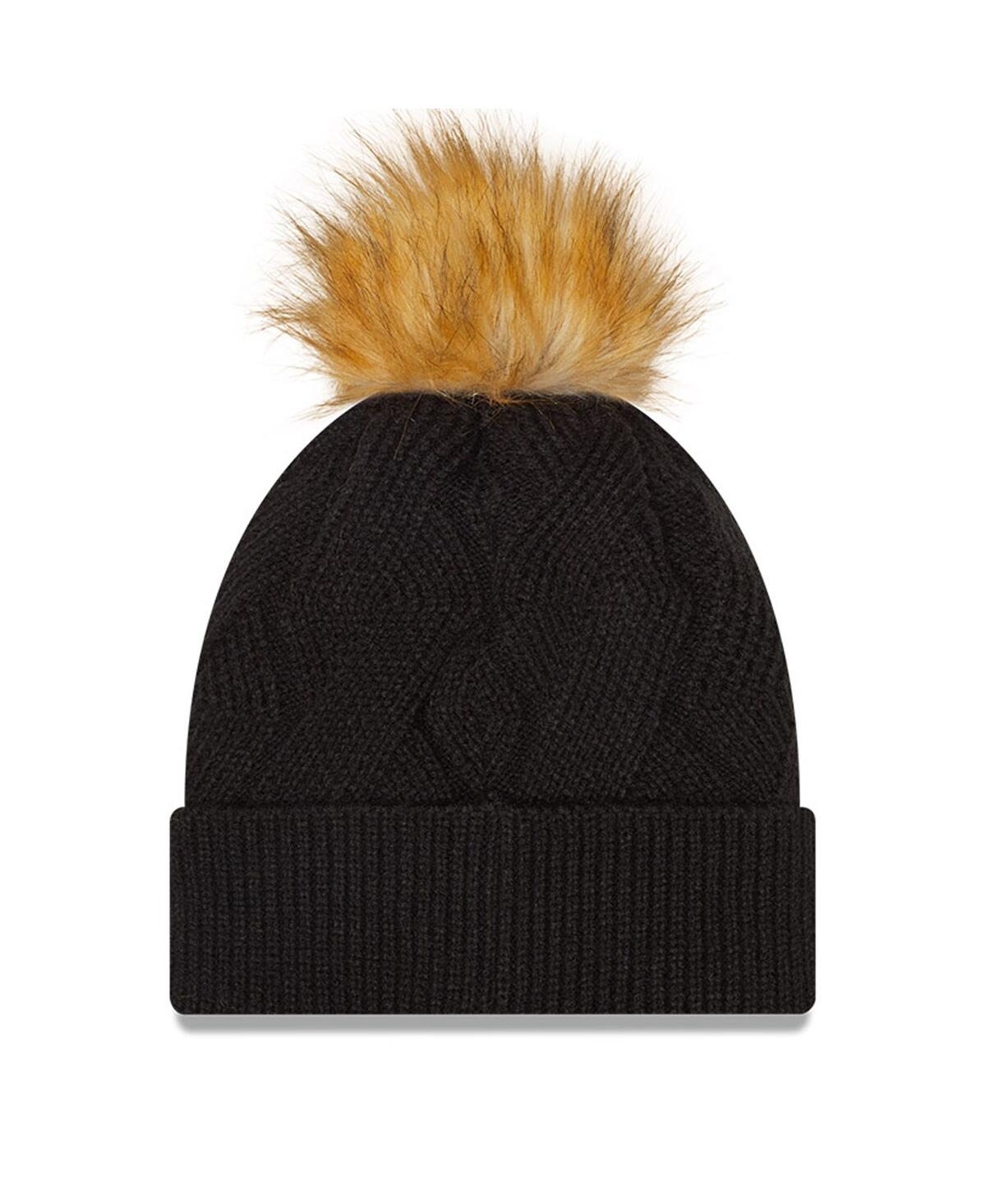 Women's New EraAtlanta United Fc Snowy Cuffed Knit Hat with Pom - Black