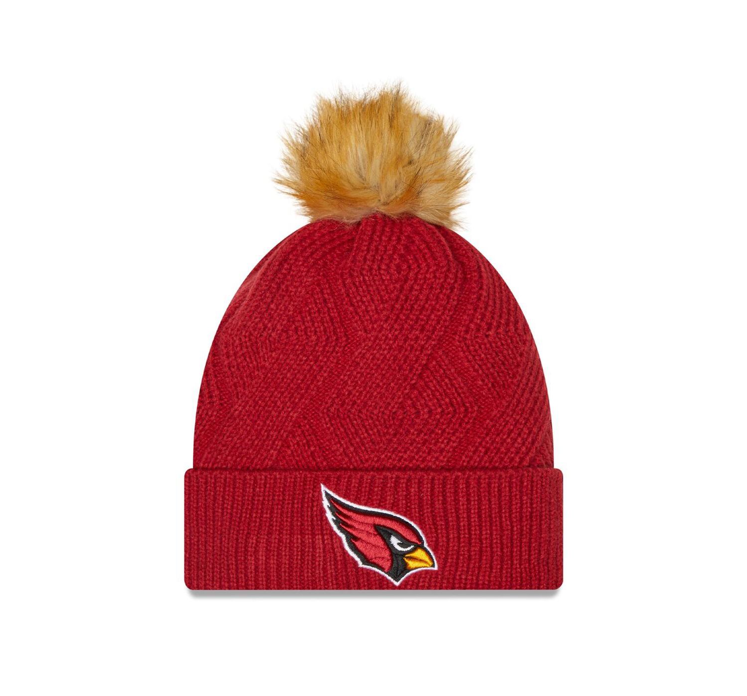 Women's Cardinal Arizona Cardinals Snowy Cuffed Knit Hat with Pom