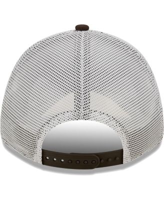 Men's Brown, White Cleveland Browns Logo Patch Trucker 9FORTY Snapback Hat