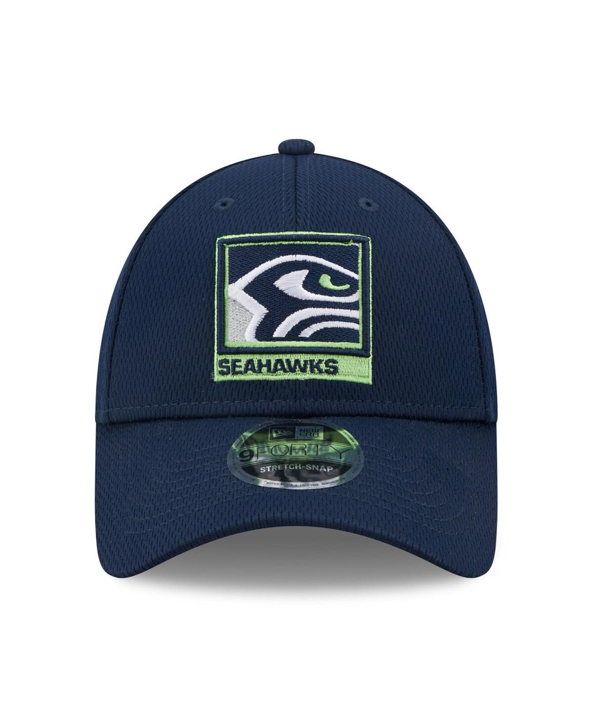 Shop New Era Men's  College Navy Seattle Seahawks Framed Af 9forty Snapback Hat