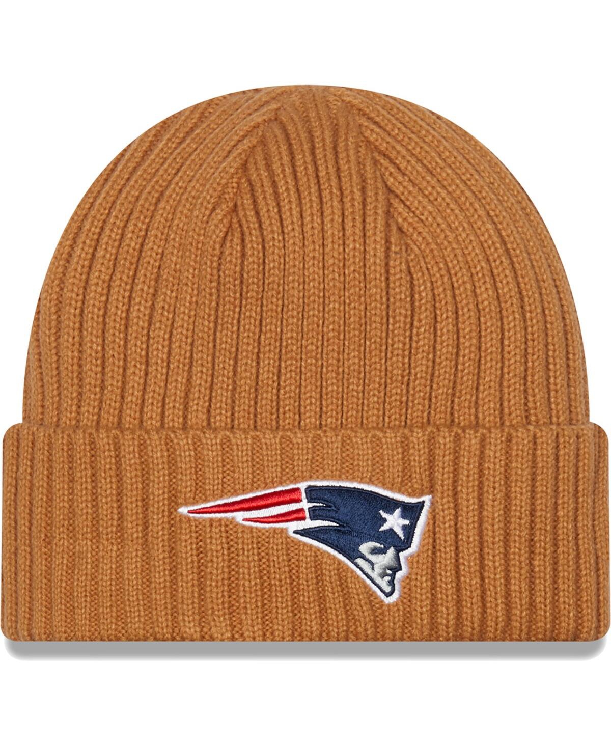 Shop New Era Men's  Brown New England Patriots Core Classic Cuffed Knit Hat
