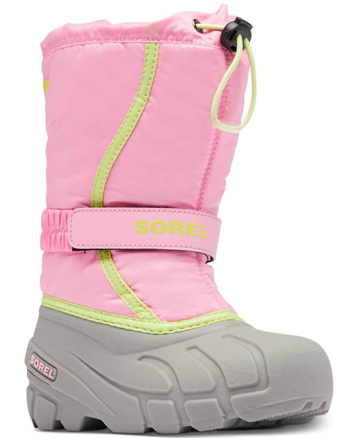 Shop Sorel Youth Flurry Printed Cold-weather Boots In Blooming Pink,chrome Grey